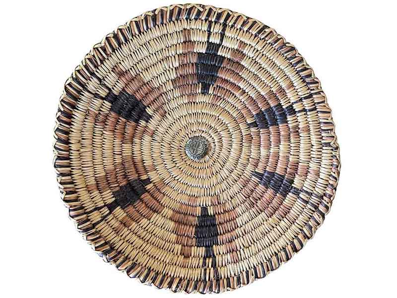 Paiute – Navajo butterfly basket with 6 black and tan dyed butterflies