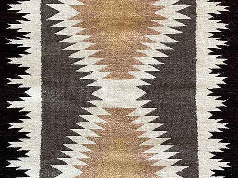 Two Gray Hills rug, with handspun natural black, gray, white, and tan yarn